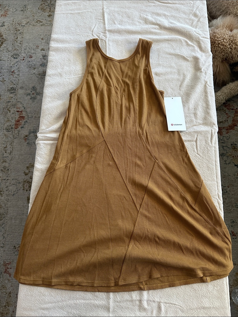 lululemon athletica Sleeveless A-Line Mini Dress in Camel Brown - Picture 1 of 3